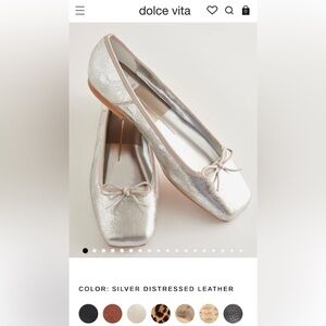 Dolce Vita Anisa Silver Ballet Flats